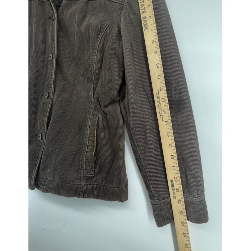 Life‎ Is Good Corduroy Jacket Coat Women Sz L Brown Fleece Lined Retro Grunge - Picture 14 of 16